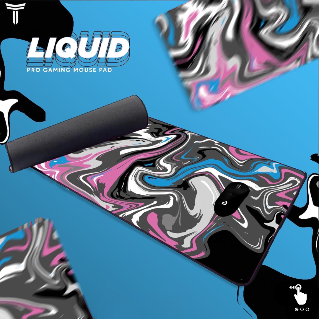 BLUE & PINK STRATE LIQUID MOUSE PAD