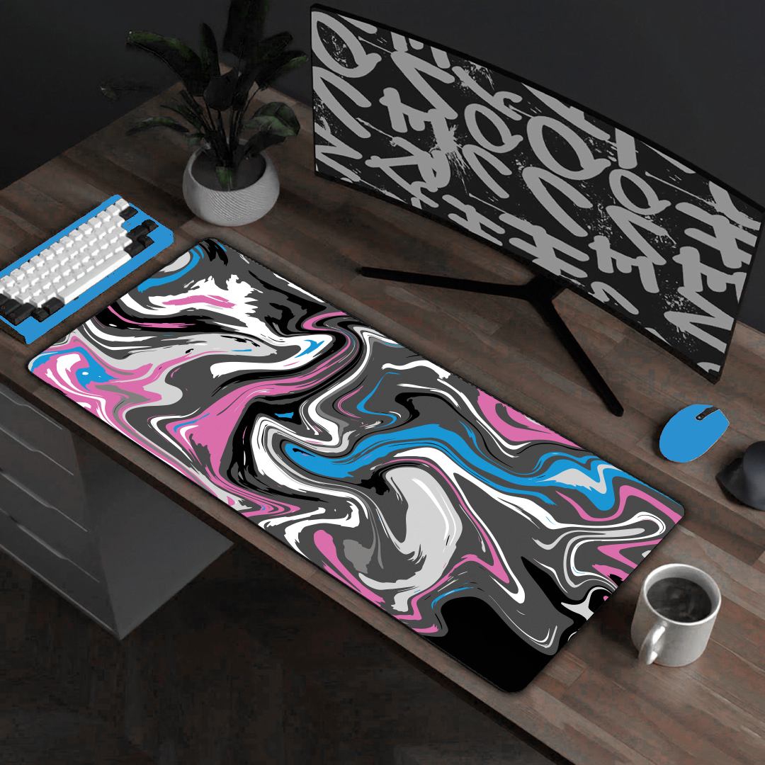 BLUE & PINK STRATE LIQUID MOUSE PAD