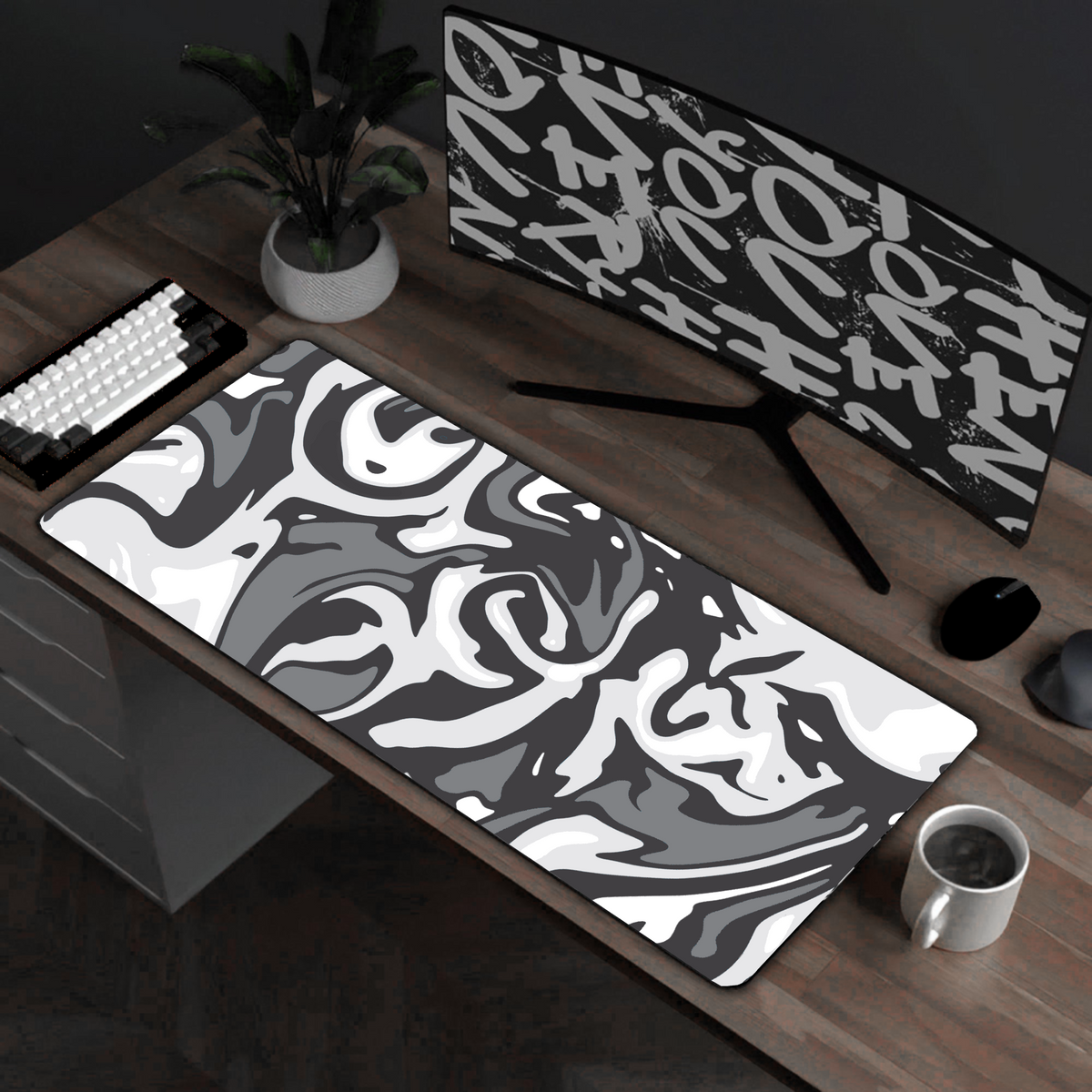 BLACK AQUA MOUSE PAD