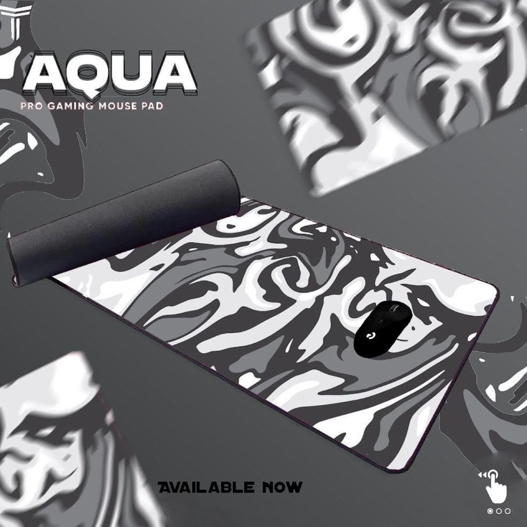 BLACK AQUA MOUSE PAD